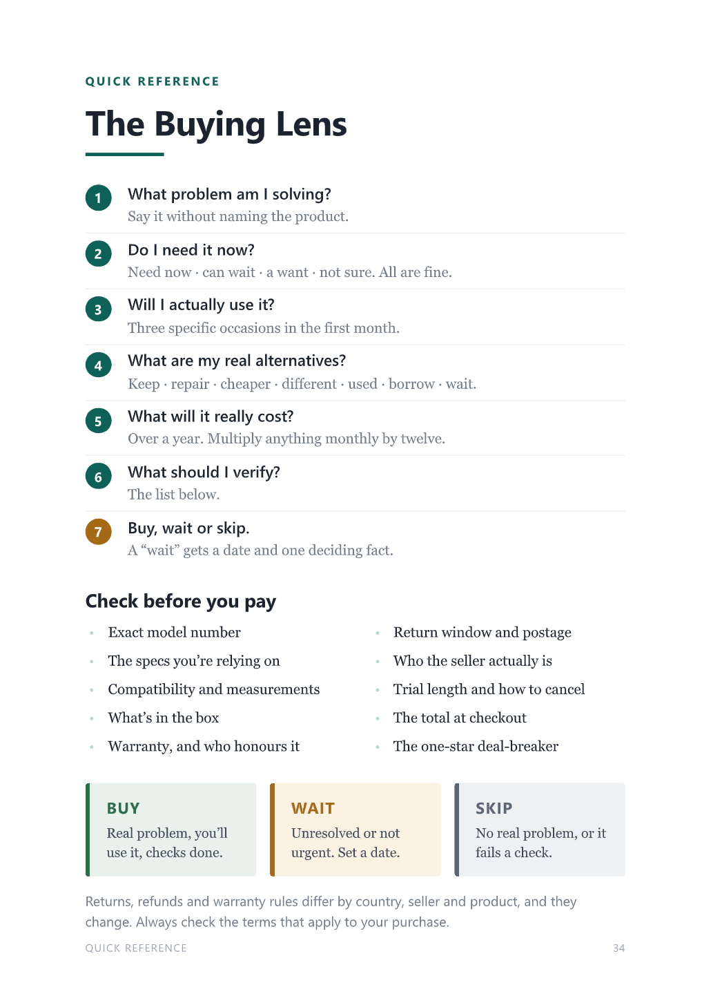 Quick reference — page 34